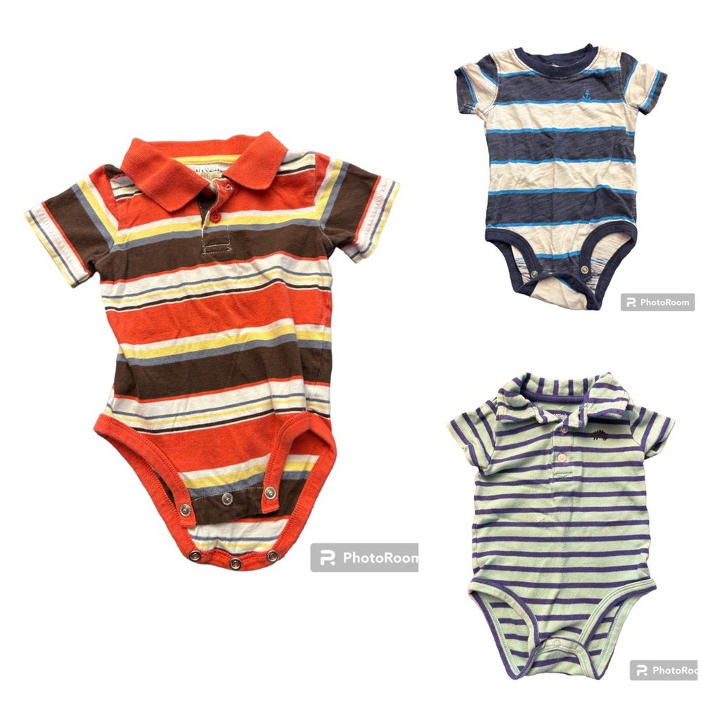 Bundle of 3 Striped Onesies (3-6 Months)